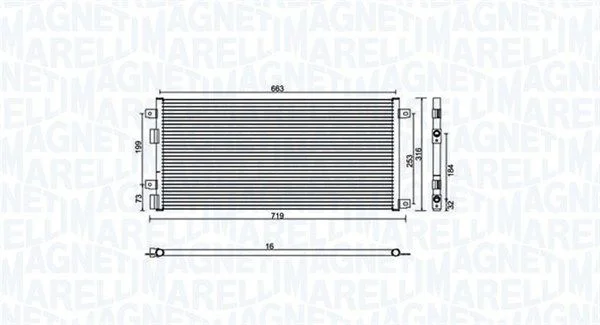 Condenser, air conditioning MAGNETI MARELLI 350203887000