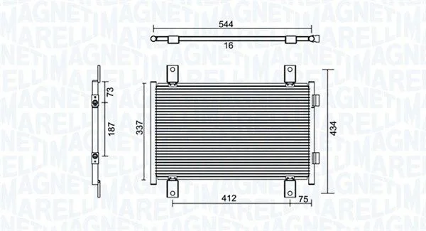 Condenser, air conditioning MAGNETI MARELLI 350203895000
