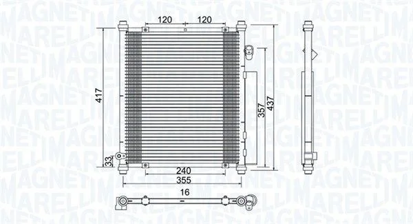 Kondenzator, klimatska naprava MAGNETI MARELLI 350203907000