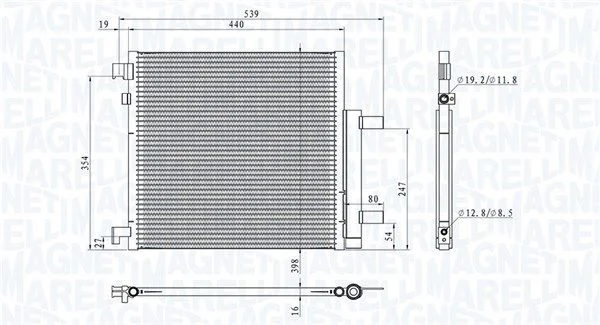 Kondenzator, klimatska naprava MAGNETI MARELLI 350203908000