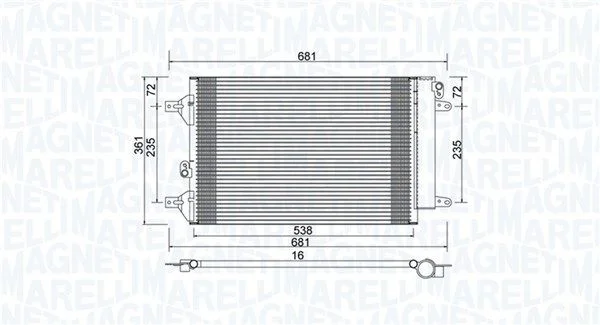 Condenser, air conditioning MAGNETI MARELLI 350203910000