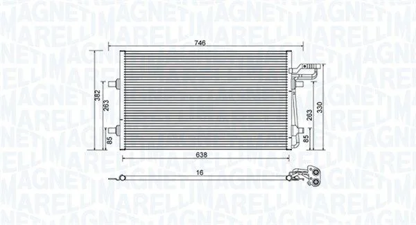 Kondenzator, klimatska naprava MAGNETI MARELLI 350203934000