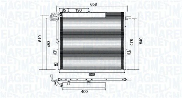 Kondenzator, klimatska naprava MAGNETI MARELLI 350203947000