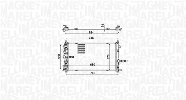 Hladilnik, hlajenje motorja MAGNETI MARELLI 350213152300