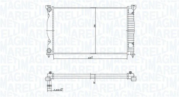 Radiator, engine cooling MAGNETI MARELLI 350213168200