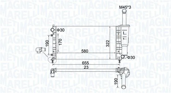 Hladilnik, hlajenje motorja MAGNETI MARELLI 350213183600