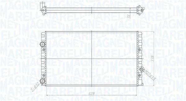 Radiator, engine cooling MAGNETI MARELLI 350213190700