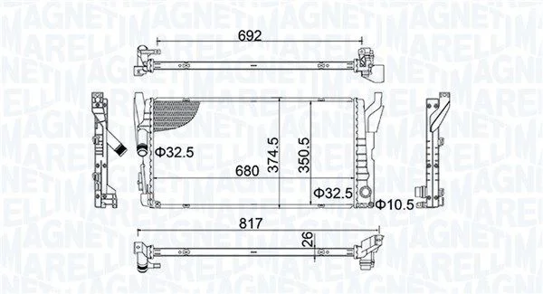 Hladilnik, hlajenje motorja MAGNETI MARELLI 350213202800