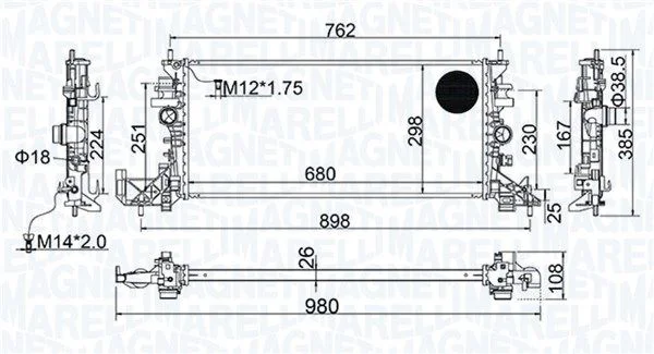 Hladilnik, hlajenje motorja MAGNETI MARELLI 350213206700