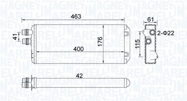 Izmenjevalnik toplote, notranje ogrevanje MAGNETI MARELLI 350218325000