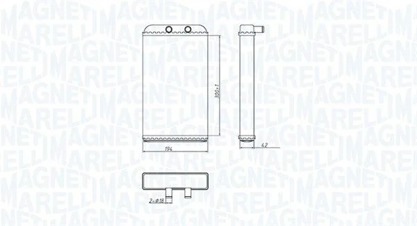 Izmenjevalnik toplote, notranje ogrevanje MAGNETI MARELLI 350218402000