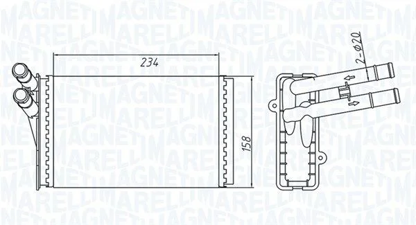Izmenjevalnik toplote, notranje ogrevanje MAGNETI MARELLI 350218409000