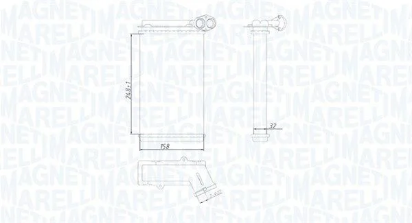 Izmenjevalnik toplote, notranje ogrevanje MAGNETI MARELLI 350218422000