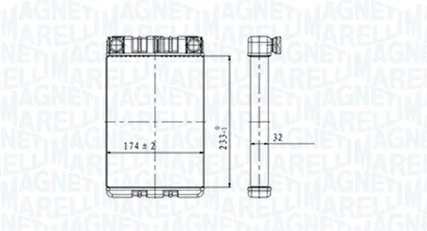 Izmenjevalnik toplote, notranje ogrevanje MAGNETI MARELLI 350218428000