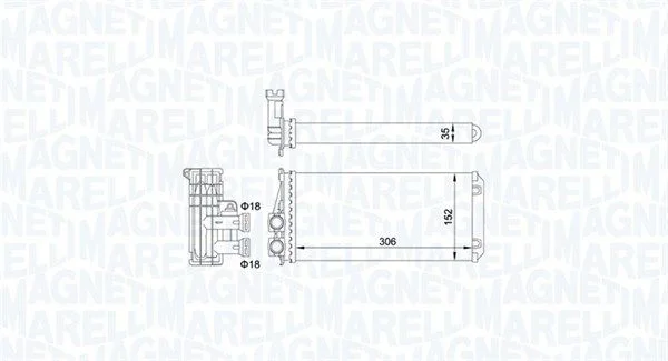 Izmenjevalnik toplote, notranje ogrevanje MAGNETI MARELLI 350218435000