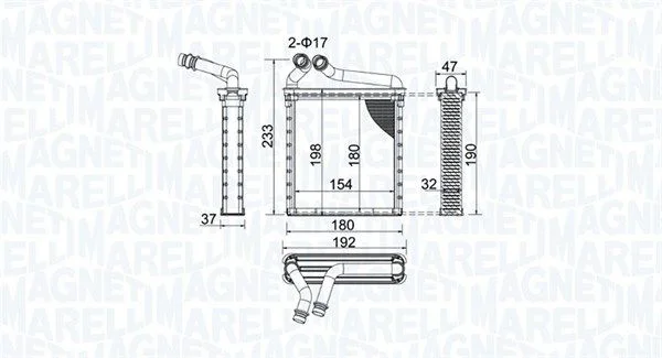 Izmenjevalnik toplote, notranje ogrevanje MAGNETI MARELLI 350218442000
