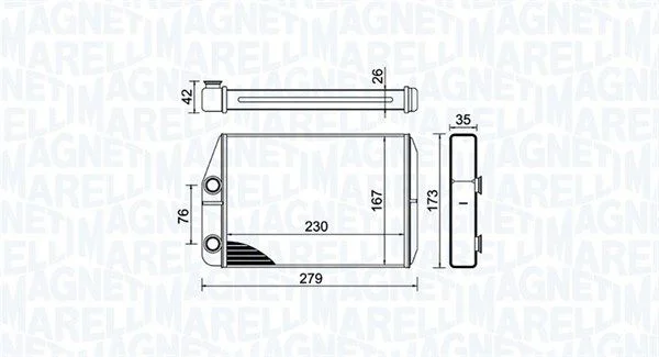 Izmenjevalnik toplote, notranje ogrevanje MAGNETI MARELLI 350218443000