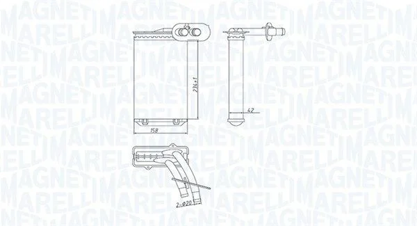 Izmenjevalnik toplote, notranje ogrevanje MAGNETI MARELLI 350218447000
