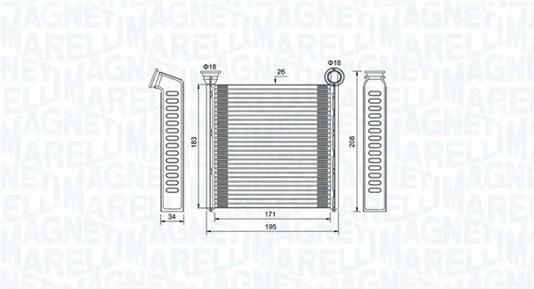 Izmenjevalnik toplote, notranje ogrevanje MAGNETI MARELLI 350218448000