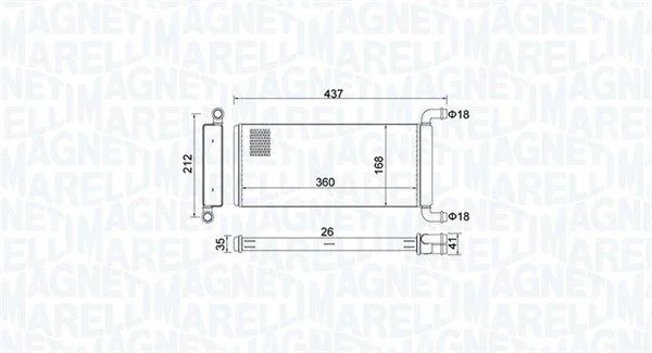 Izmenjevalnik toplote, notranje ogrevanje MAGNETI MARELLI 350218451000