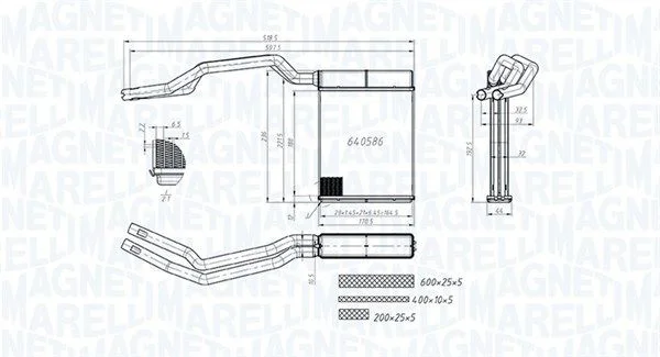 Izmenjevalnik toplote, notranje ogrevanje MAGNETI MARELLI 350218453000