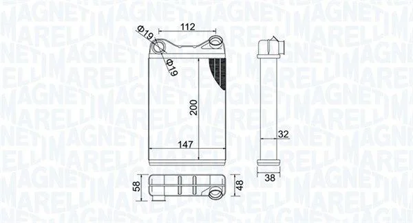 Izmenjevalnik toplote, notranje ogrevanje MAGNETI MARELLI 350218456000