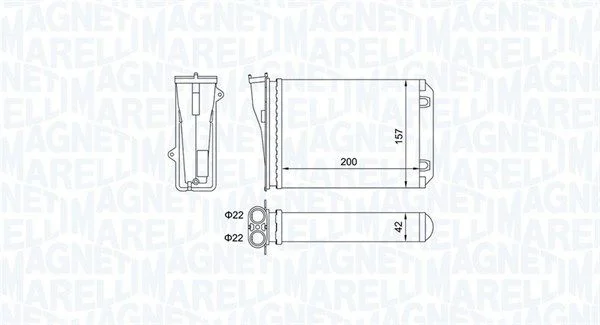 Izmenjevalnik toplote, notranje ogrevanje MAGNETI MARELLI 350218463000