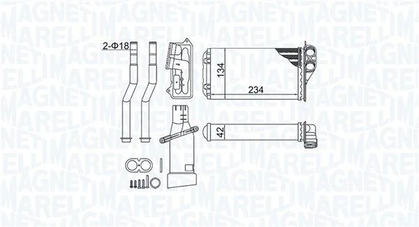 Izmenjevalnik toplote, notranje ogrevanje MAGNETI MARELLI 350218466000