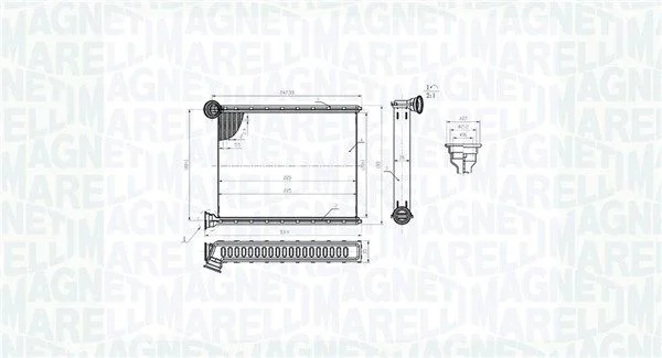Heat Exchanger, interior heating MAGNETI MARELLI 350218473000