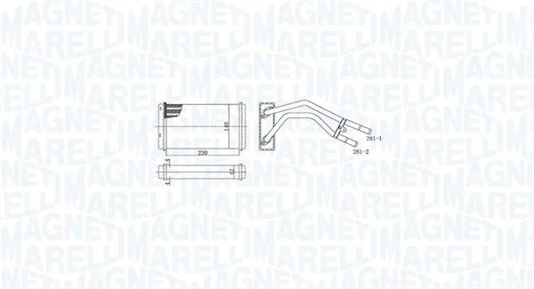 Izmenjevalnik toplote, notranje ogrevanje MAGNETI MARELLI 350218477000