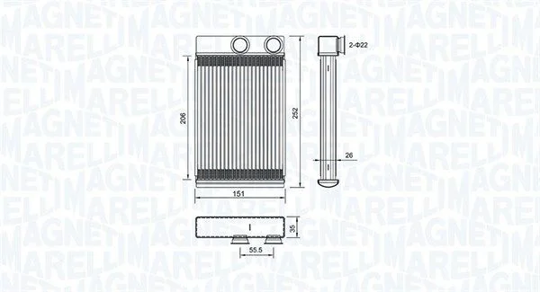 Izmenjevalnik toplote, notranje ogrevanje MAGNETI MARELLI 350218478000