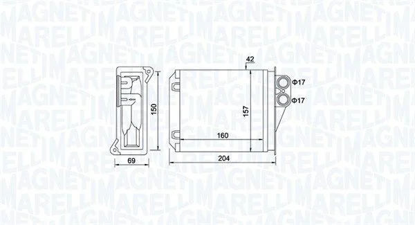 Izmenjevalnik toplote, notranje ogrevanje MAGNETI MARELLI 350218481000