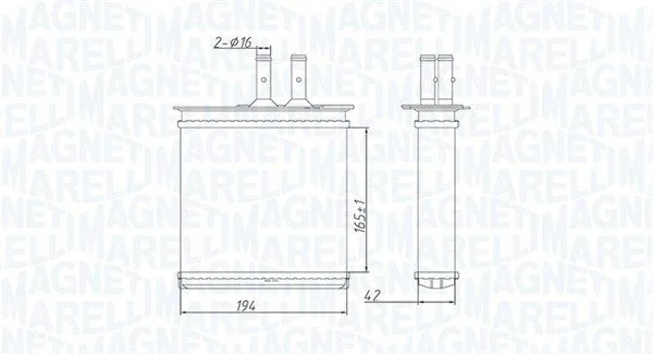 Izmenjevalnik toplote, notranje ogrevanje MAGNETI MARELLI 350218493000