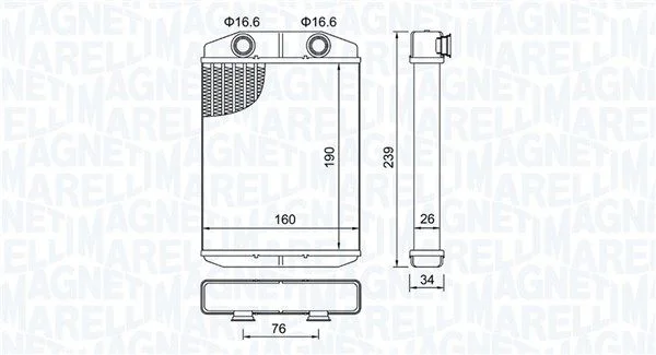 Izmenjevalnik toplote, notranje ogrevanje MAGNETI MARELLI 350218507000