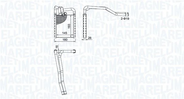 Izmenjevalnik toplote, notranje ogrevanje MAGNETI MARELLI 350218508000