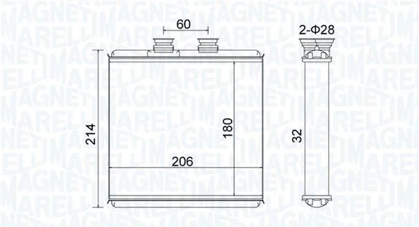 Izmenjevalnik toplote, notranje ogrevanje MAGNETI MARELLI 350218510000