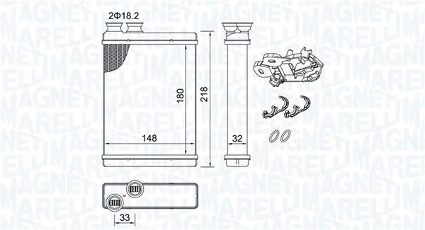 Izmenjevalnik toplote, notranje ogrevanje MAGNETI MARELLI 350218515000