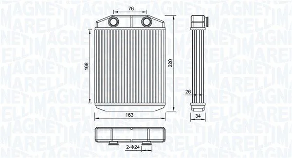 Izmenjevalnik toplote, notranje ogrevanje MAGNETI MARELLI 350218516000