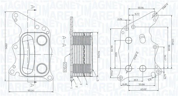 Hladilnik olja, motorno olje MAGNETI MARELLI 350300005200