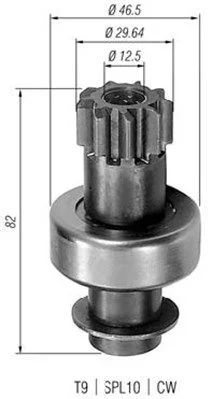 Pinion, starter MAGNETI MARELLI 940113020035