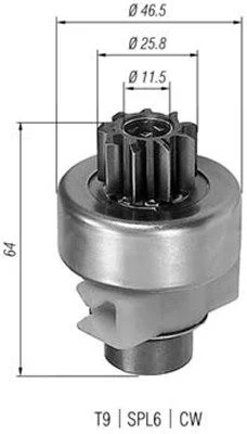 Zobnik, zaganjalnik MAGNETI MARELLI 940113020247