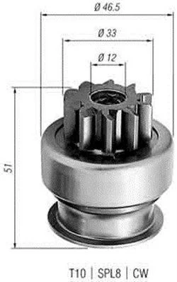 Zobnik, zaganjalnik MAGNETI MARELLI 940113020258