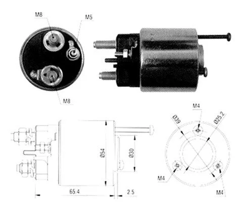 Solenoid Switch, starter MAGNETI MARELLI 940113050065