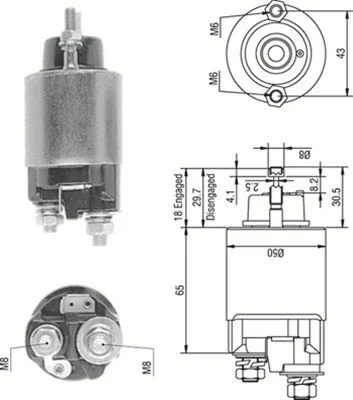 Solenoid Switch, starter MAGNETI MARELLI 940113050233