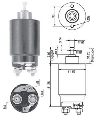 Solenoid Switch, starter MAGNETI MARELLI 940113050264