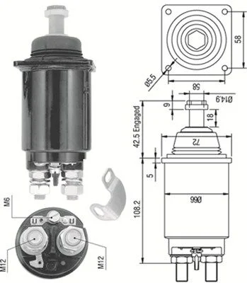 Solenoid Switch, starter MAGNETI MARELLI 940113050312