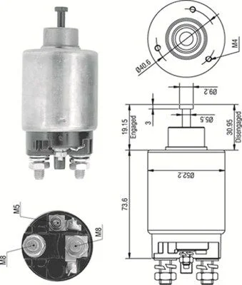 Solenoid Switch, starter MAGNETI MARELLI 940113050316