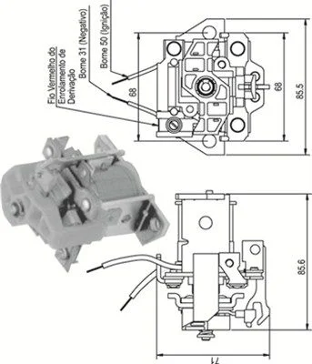 Solenoid Switch, starter MAGNETI MARELLI 940113050338