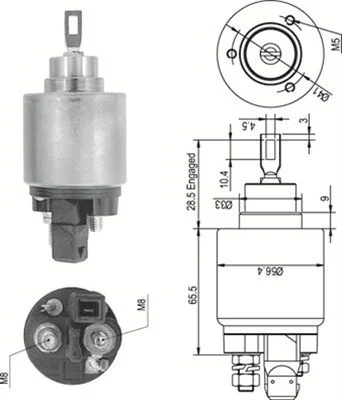Solenoid Switch, starter MAGNETI MARELLI 940113050343