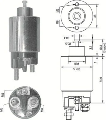 Solenoidno stikalo, zaganjalnik MAGNETI MARELLI 940113050354